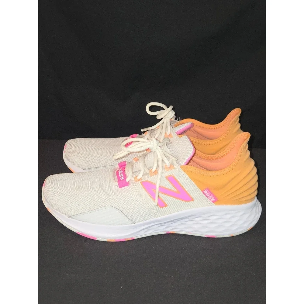 New Balance Fresh Foam Roav Men's Size 6 White Orange Pink Running Shoes GEROVNV